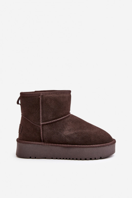 Faux suede sneeuwlaarzen op een platform in bruine kleur Rianaella