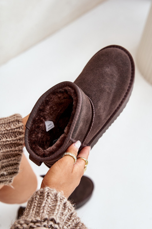 Faux suede sneeuwlaarzen op een platform in bruine kleur Rianaella