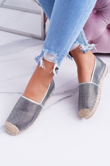Lu Boo zilveren kanten espadrilles Kimchi 2