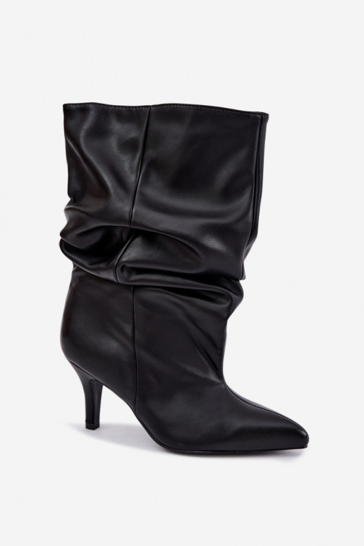 Slouchy enkellaarsjes met hakken in zwart Gelra