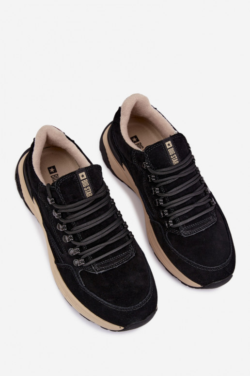 Heren sneakers van suede Big Star OO174321 zwart