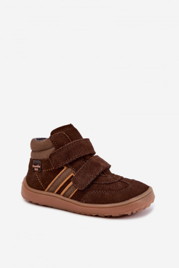 Kinder schoenen van faux suede Barefoot FRODDO G3110285-3 bruin