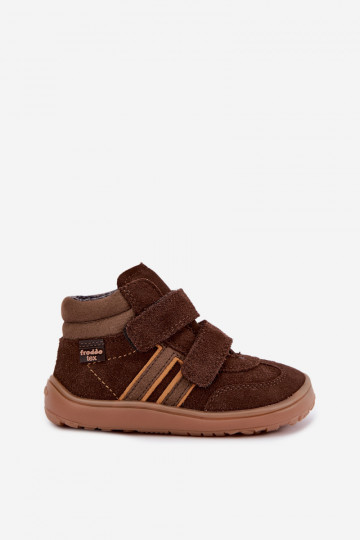 Kinder schoenen van faux suede Barefoot FRODDO G3110285-3 bruin 2