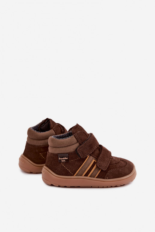 Kinder schoenen van faux suede Barefoot FRODDO G3110285-3 bruin