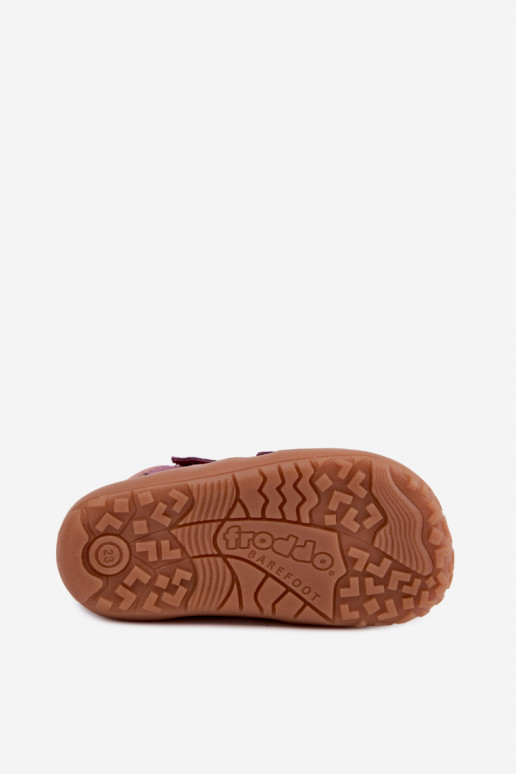 Kinder schoenen van faux suede Barefoot FRODDO G3110285-12 paars