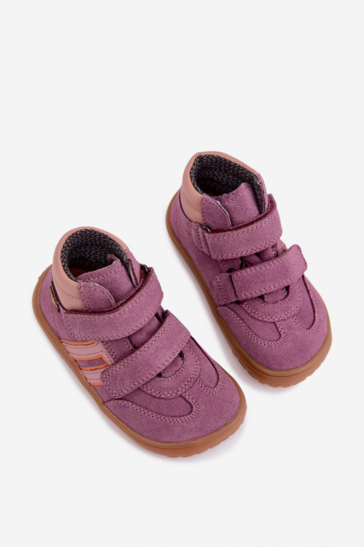 Kinder schoenen van faux suede Barefoot FRODDO G3110285-12 paars