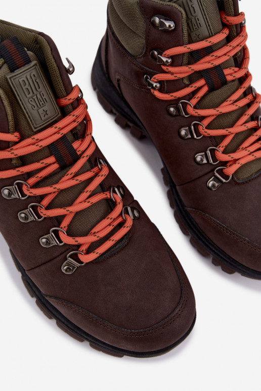 Heren wandelschoenen Big Star UU174195 HI-Poly System donkerbruin