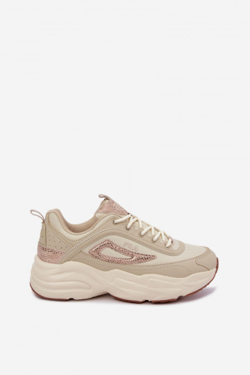 Damesneakers met platform FLA SKYE FFIN0586.73239 zandkleurig 2