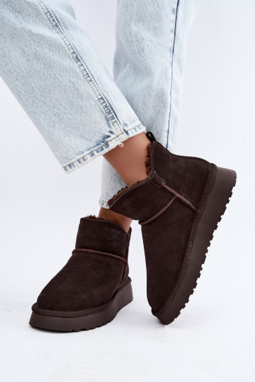 Sneeuwlaarzen van faux suede met isolatie en bont binnenin Vinceza 97961 chocoladekleurig 2