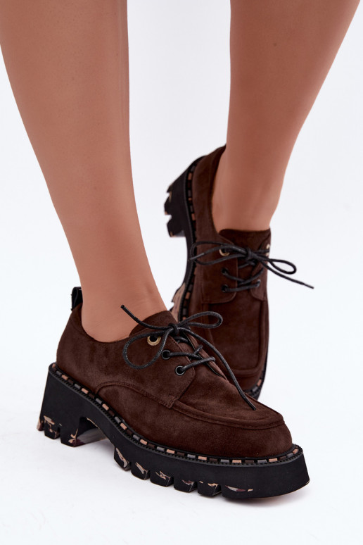 Faux suède dameslaarzen Klocke Artiker 59C0276 chocolade