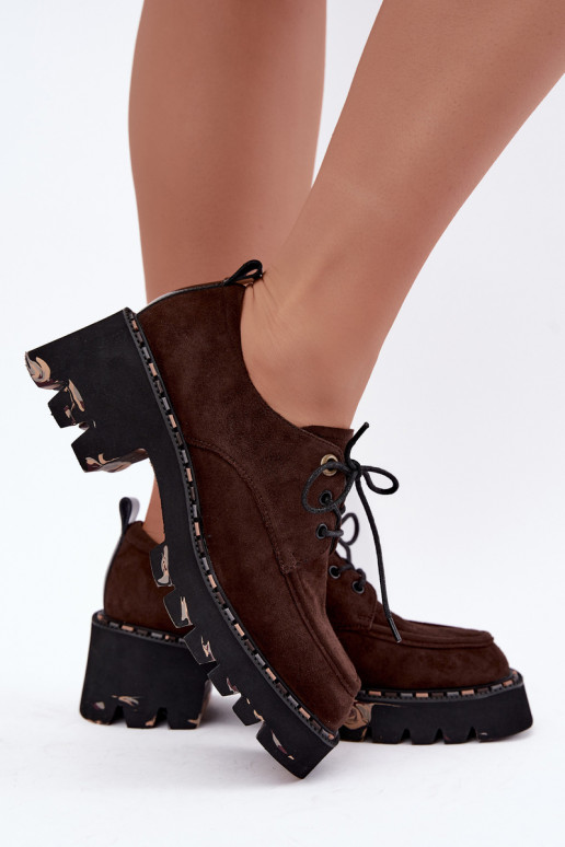 Faux suède dameslaarzen Klocke Artiker 59C0276 chocolade