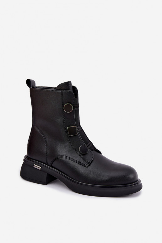 geïsoleerde enkellaarsjes met geometrische details D&A MK62-7030 in zwart