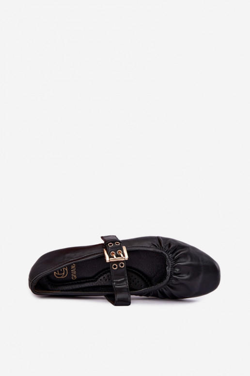 ballet flats met rimpels en bandjes in zwart Irelissa