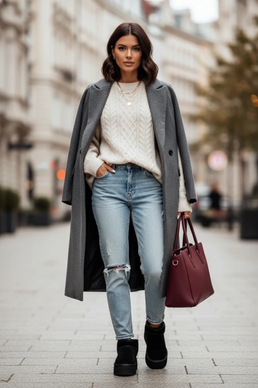 Dames sneeuwlaarzen van faux suede in zwart