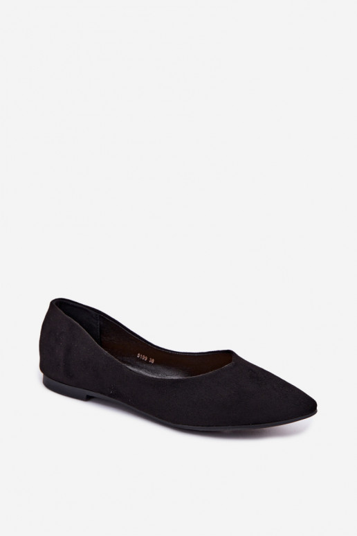 Zwarte ballerina's van faux suede Lelisa