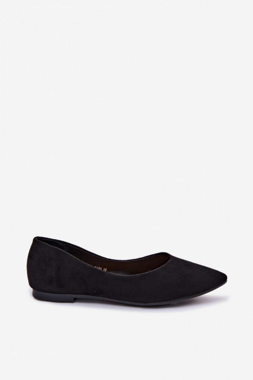 Zwarte ballerina's van faux suede Lelisa