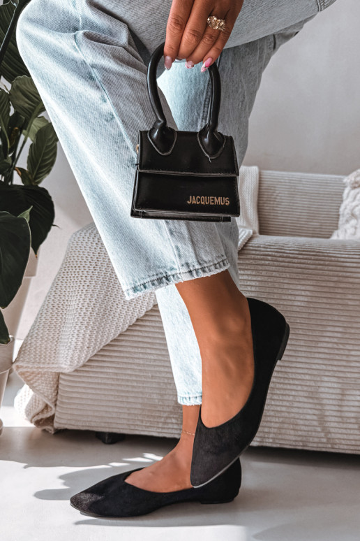 Zwarte ballerina's van faux suede Lelisa
