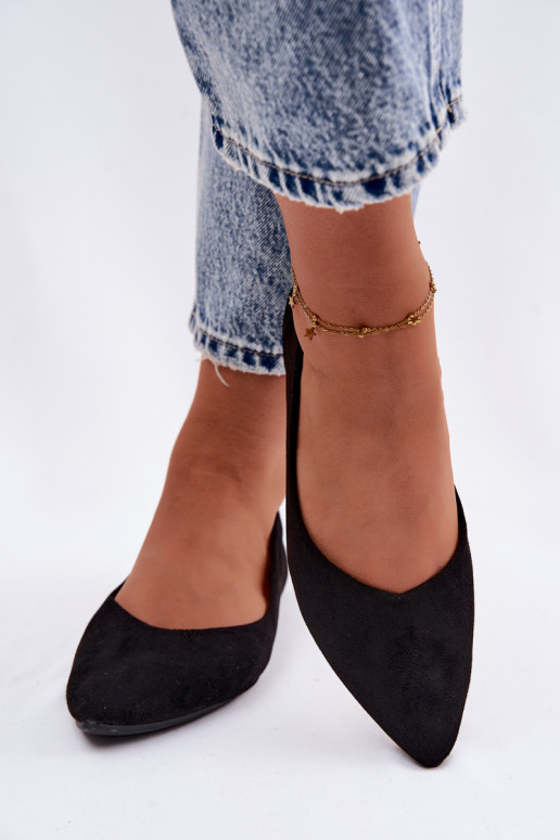 Zwarte ballerina's van faux suede Lelisa