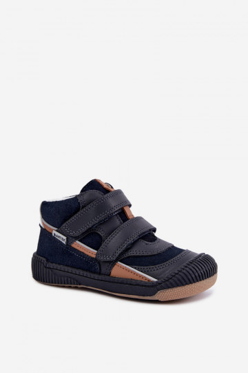 Donkerblauwe leren kinderschoenen Bartek 8631676