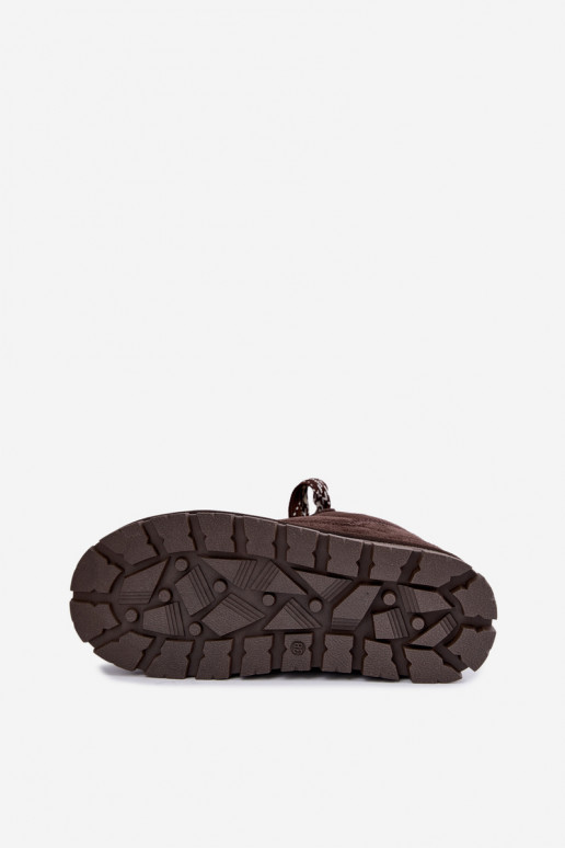 Sneeuwlaarzen met veters van faux suede GOE UU2N4921 CzekoladoĮe
