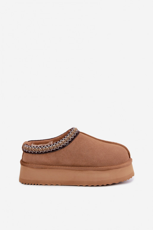 Faux suede sneeuwlaarzen met decoratieve streep Vinceza 97972 bruin