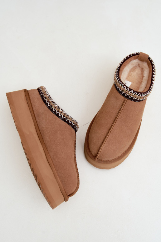 Faux suede sneeuwlaarzen met decoratieve streep Vinceza 97972 bruin