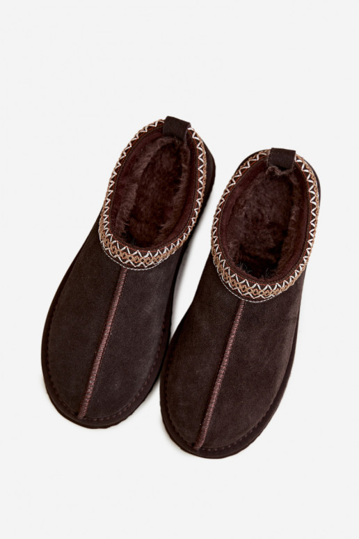 Faux suede sneeuwlaarzen met decoratieve streep Vinceza 97972 chocolade