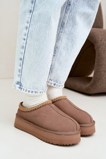 Faux suede sneeuwlaarzen met decoratieve streep Vinceza 97972 zandkleurig 2
