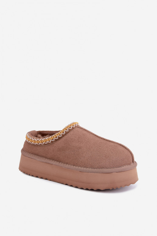 Faux suede sneeuwlaarzen met decoratieve streep Vinceza 97972 zandkleurig