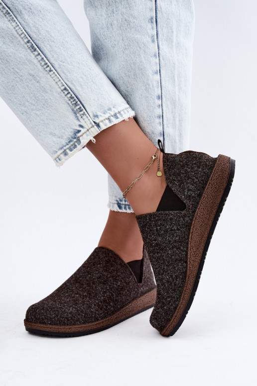 Dames huis schoenen Inblu NL000013 donkerbruin