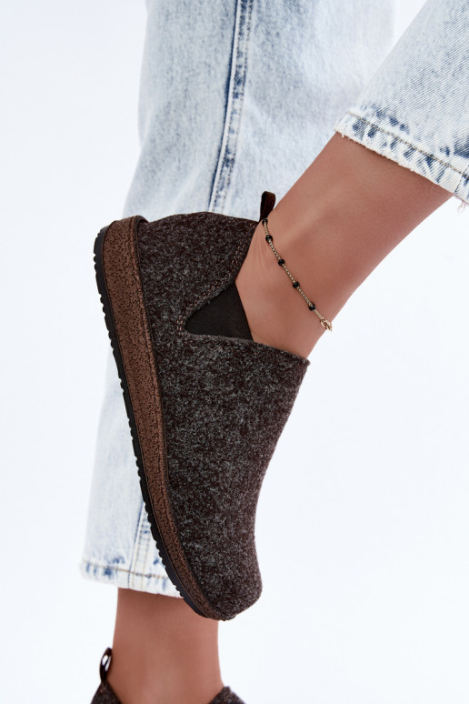 Dames huis schoenen Inblu NL000013 donkerbruin