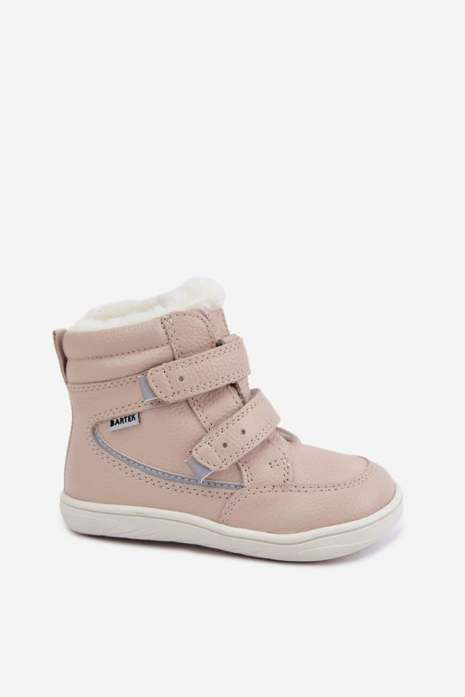 Leren kinder sneeuwlaarzen Barefoot Bartek 8401454 zandkleur