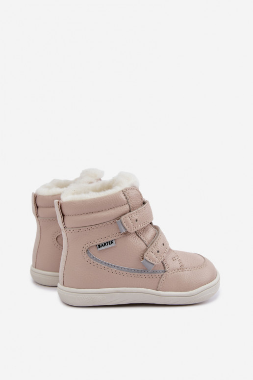 Leren kinder sneeuwlaarzen Barefoot Bartek 8401454 zandkleur