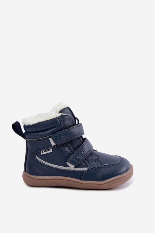 Leren kinder sneeuwlaarzen Barefoot Bartek 8401456 donkerblauw