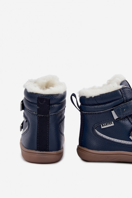 Leren kinder sneeuwlaarzen Barefoot Bartek 8401456 donkerblauw