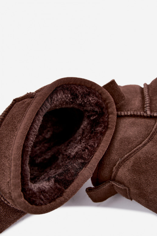 Dames sneeuwlaarzen van natuurlijk suede in bruine kleur Tairene