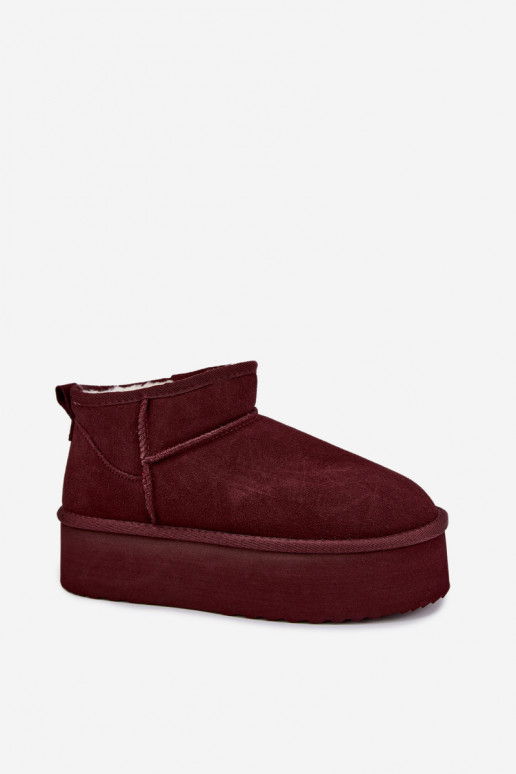 Dames sneeuwlaarzen van natuurlijk suede v bordó kleur Tairene