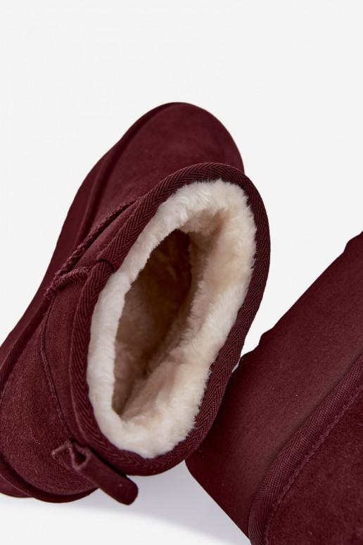 Dames sneeuwlaarzen van natuurlijk suede v bordó kleur Tairene