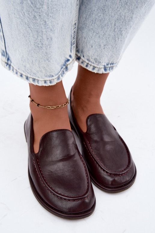 Dames mocassins van faux leather in bordeaux kleur Mireliah