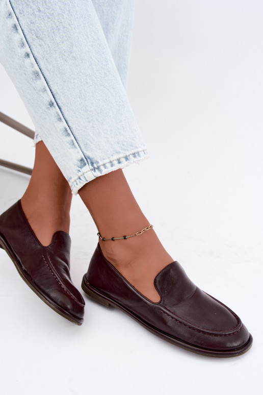 Dames mocassins van faux leather in bordeaux kleur Mireliah
