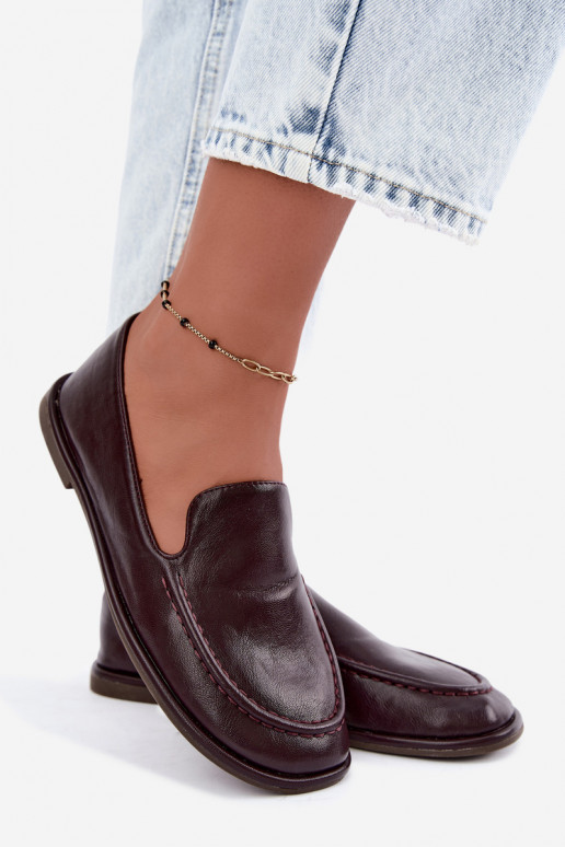Dames mocassins van faux leather in bordeaux kleur Mireliah