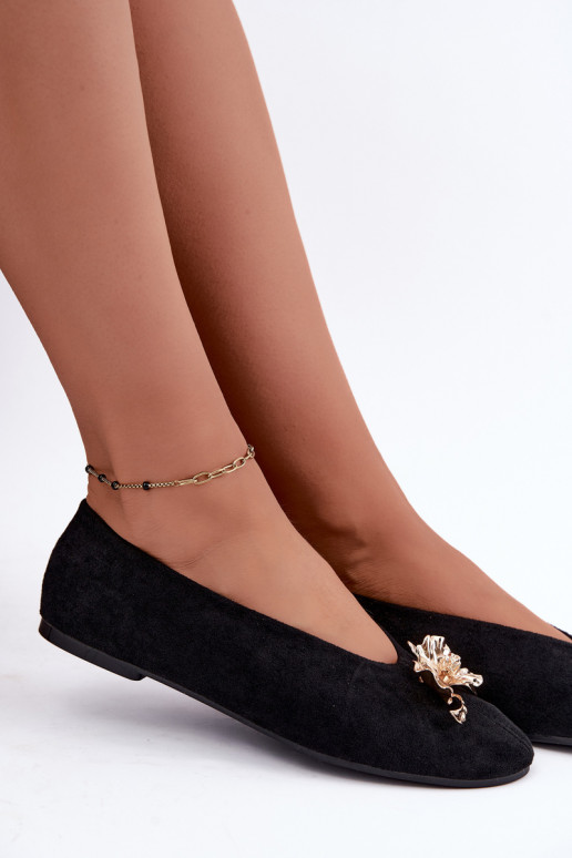 Ballet flats met versieringen in zwart Briellea