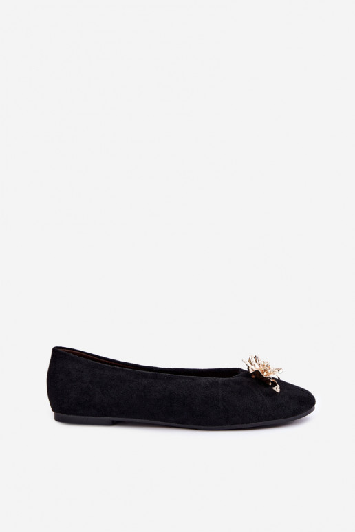 Ballet flats met versieringen in zwart Briellea