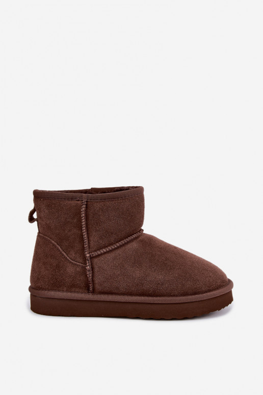 Warme sneeuwlaarzen van faux suede met bont aan de binnenkant in bordeaux Amandine