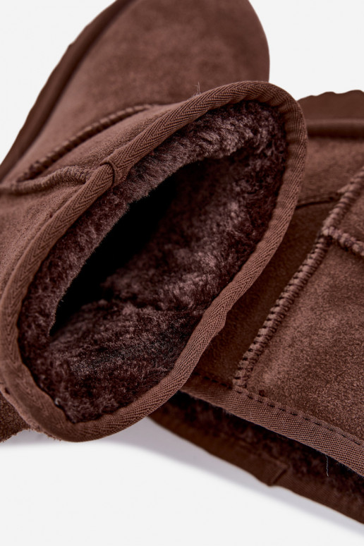 Warme sneeuwlaarzen van faux suede met bont aan de binnenkant in bordeaux Amandine
