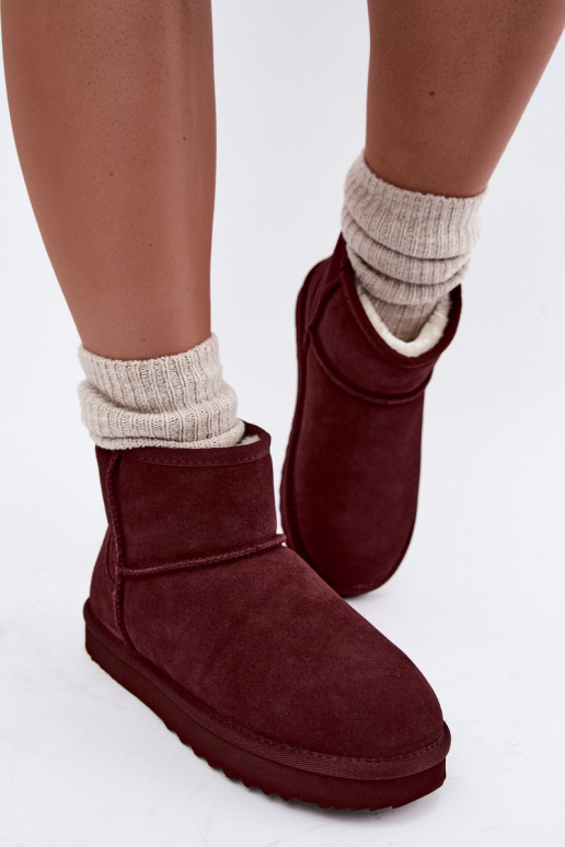 Warme sneeuwlaarzen van faux suede met bont aan de binnenkant in zwart Amandine