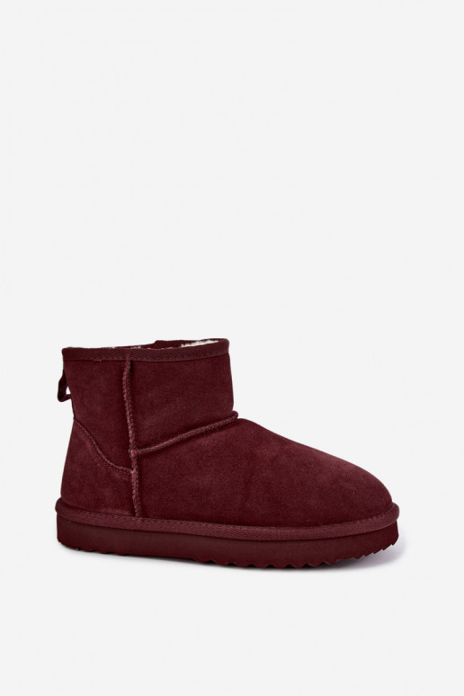Warme sneeuwlaarzen van faux suede met bont aan de binnenkant in zwart Amandine