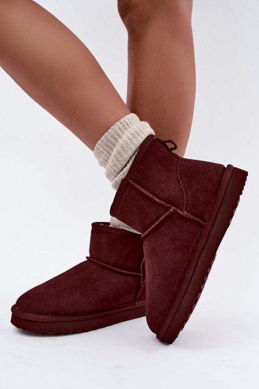 Warme sneeuwlaarzen van faux suede met bont aan de binnenkant in zwart Amandine