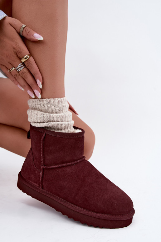 Warme sneeuwlaarzen van faux suede met bont aan de binnenkant in zwart Amandine