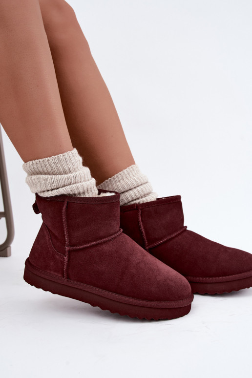 Warme sneeuwlaarzen van faux suede met bont aan de binnenkant in zwart Amandine